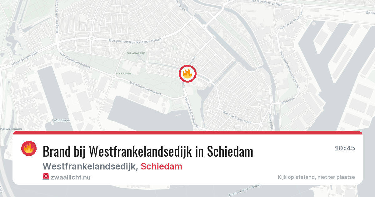 Brand bij Westfrankelandsedijk in Schiedam — 21 jul 2026