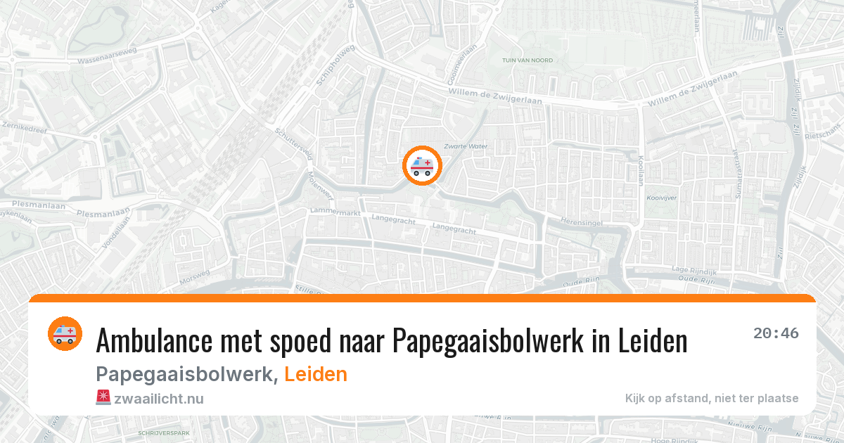 Ambulance met spoed naar Papegaaisbolwerk in Leiden — 14 jul 2026