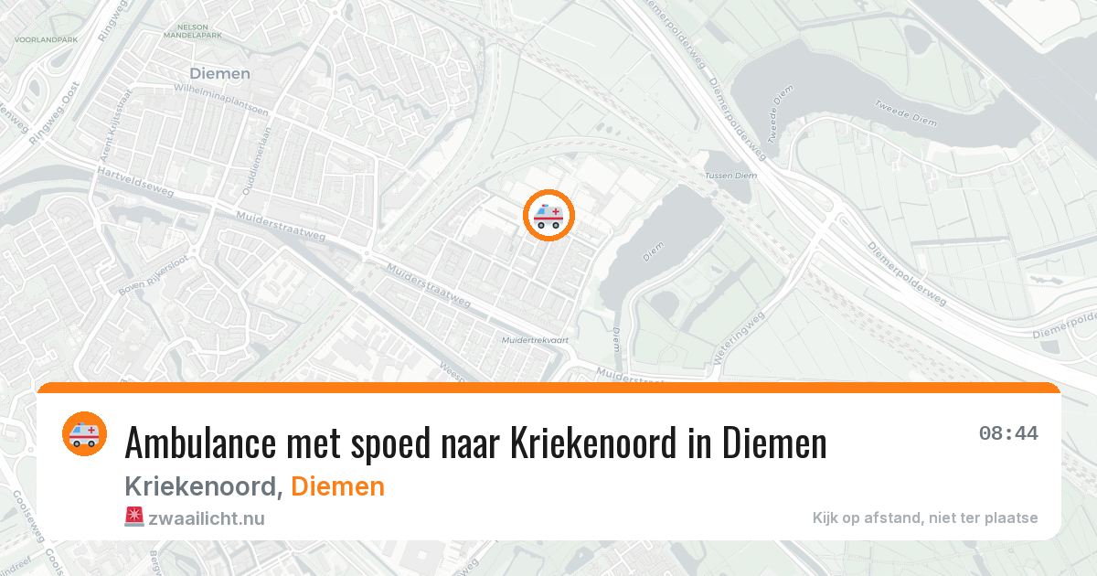 Ambulance met spoed naar Kriekenoord in Diemen — 15 mei 2026