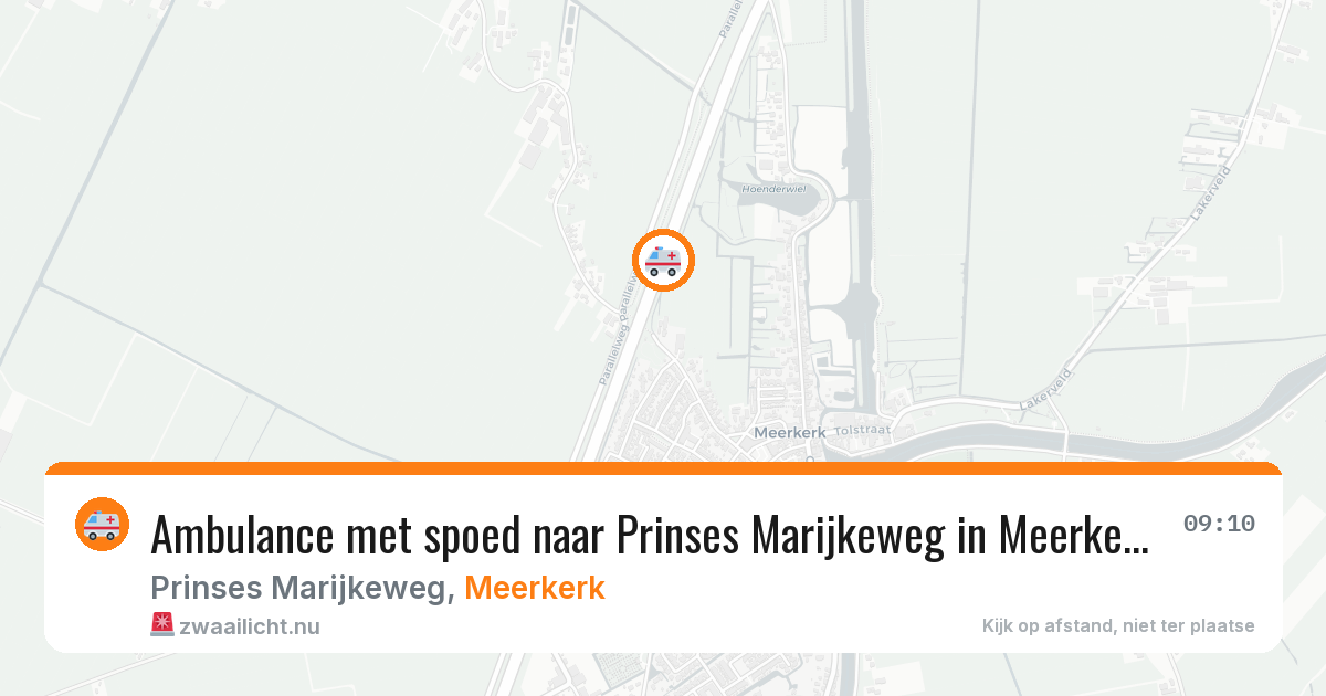 Ambulance met spoed naar Prinses Marijkeweg in Meerkerk — 28 jan 2026