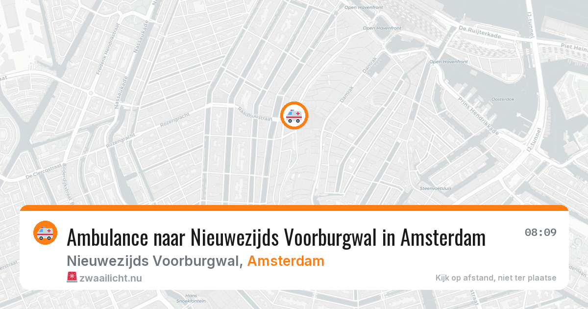 Ambulance naar Nieuwezijds Voorburgwal in Amsterdam — 26 apr 2026