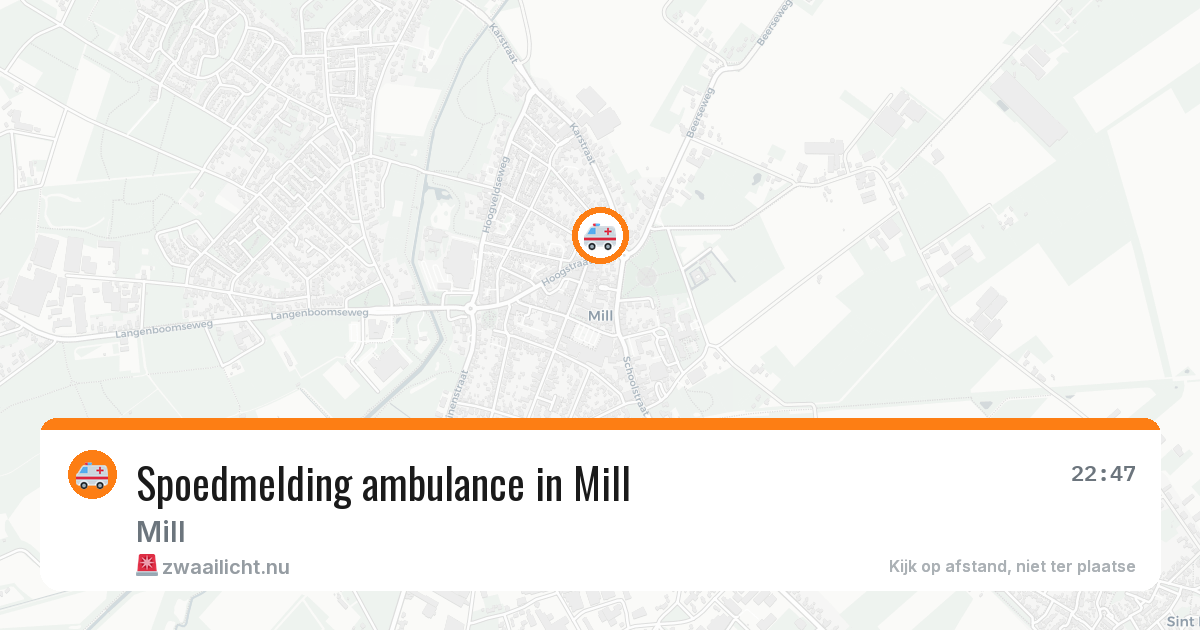 Spoedmelding ambulance in Mill — 21 jul 2026