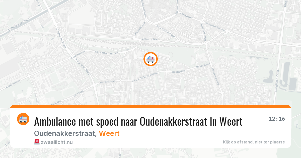 Ambulance met spoed naar Oudenakkerstraat in Weert — 13 jul 2026