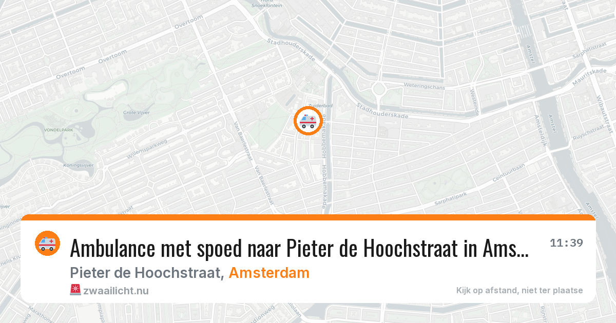 Ambulance met spoed naar Pieter de Hoochstraat in Amsterdam — 31 mrt 2026