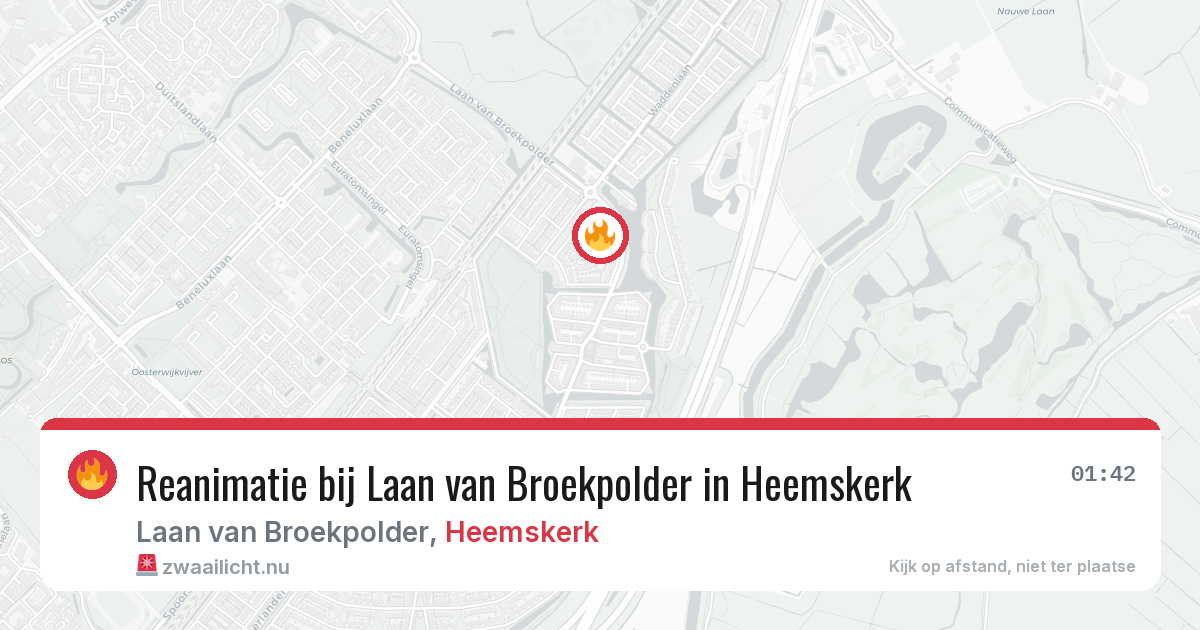 Reanimatie bij Laan van Broekpolder in Heemskerk — 20 apr 2026