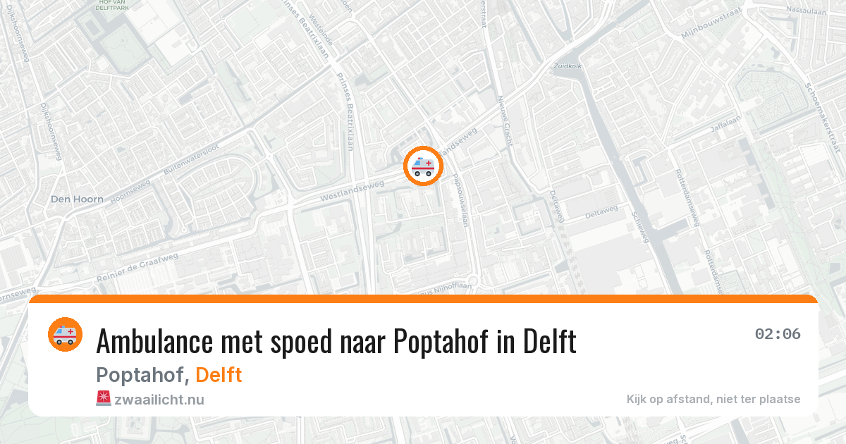 Ambulance met spoed naar Poptahof in Delft — 17 mrt 2026