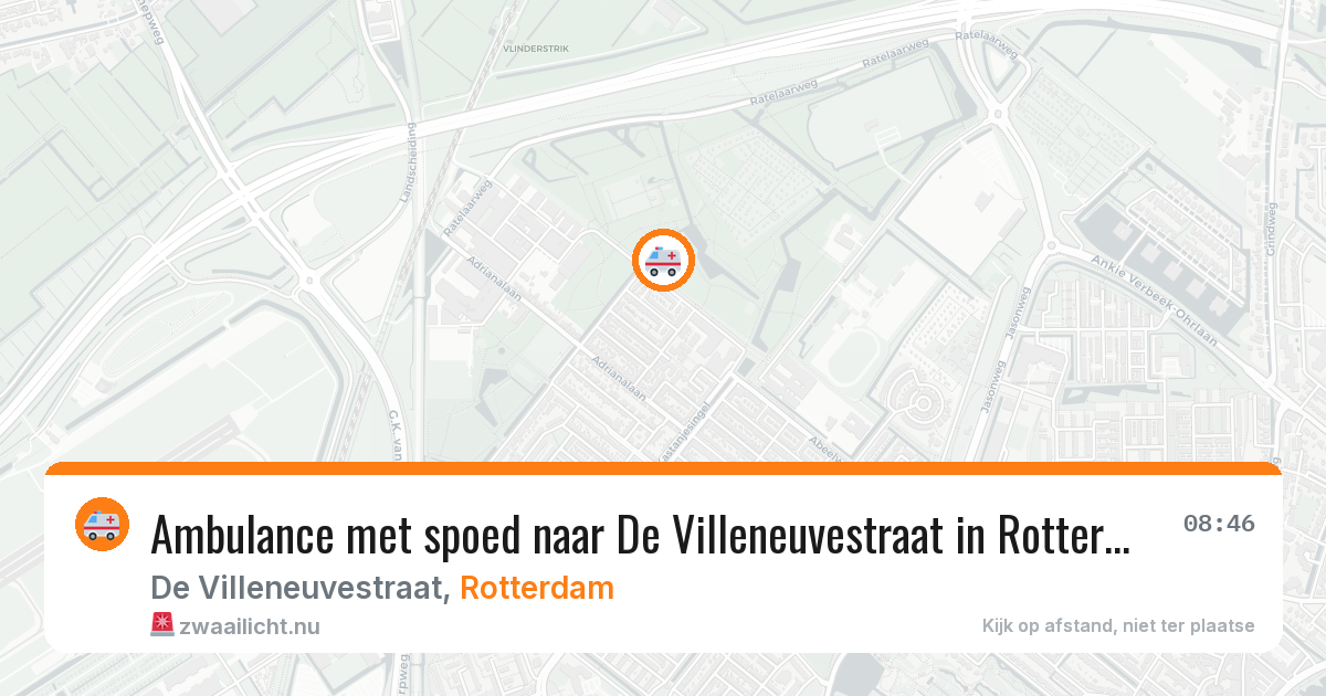 Ambulance met spoed naar De Villeneuvestraat in Rotterdam — 10 jul 2026