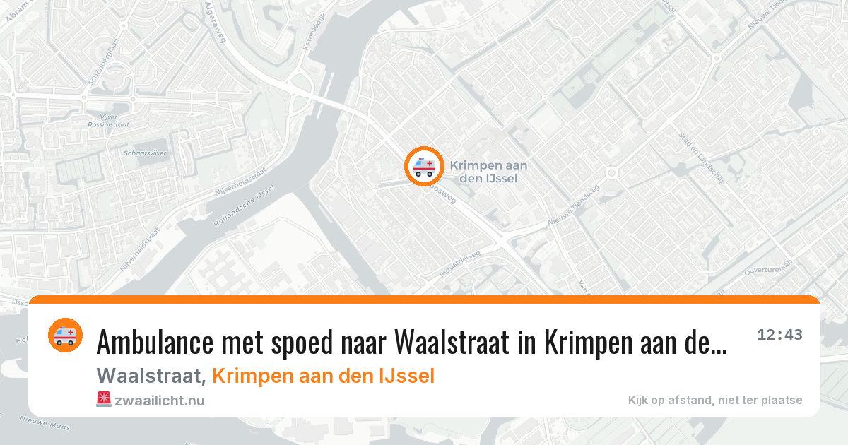 Ambulance met spoed naar Waalstraat in Krimpen aan den IJssel — 14 mei 2026