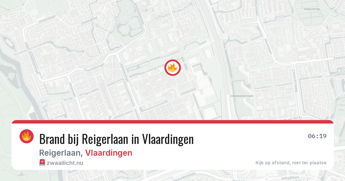 Brand bij Reigerlaan in Vlaardingen — 6 jun 2026
