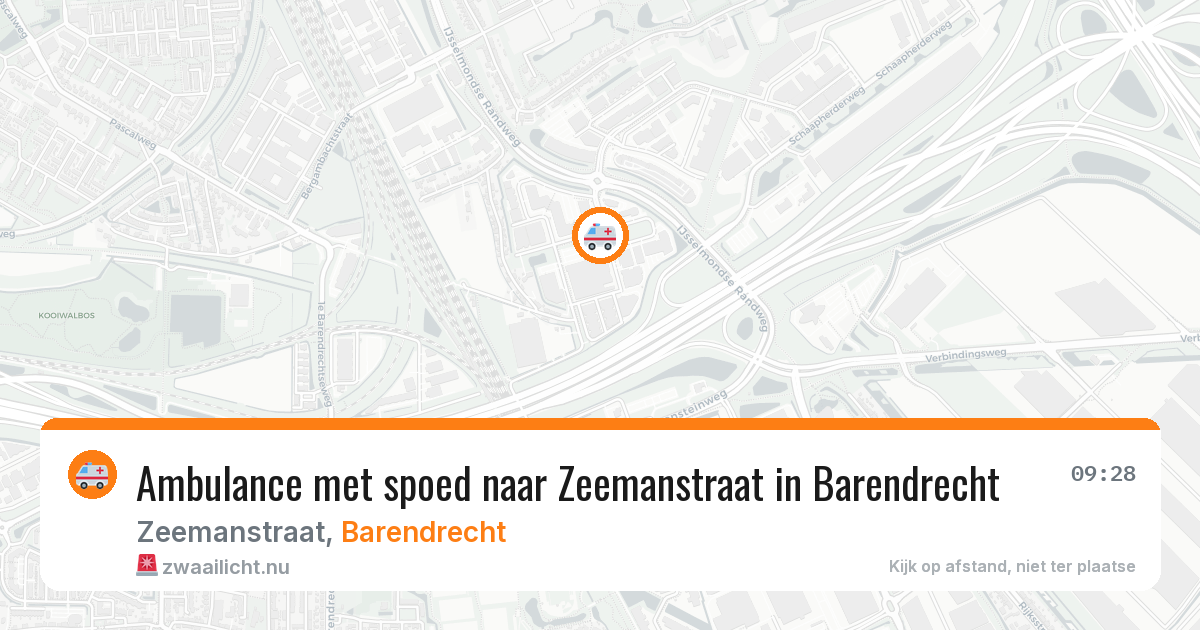 Ambulance met spoed naar Zeemanstraat in Barendrecht — 25 mrt 2026