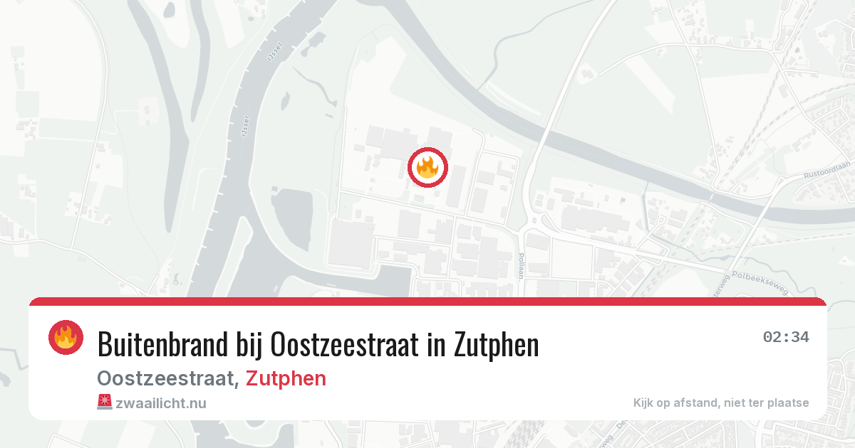 Buitenbrand bij Oostzeestraat in Zutphen — 16 apr 2026