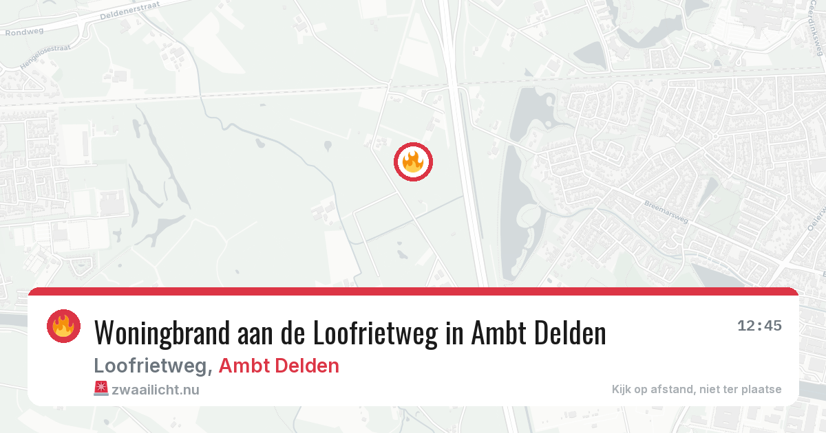 Woningbrand aan de Loofrietweg in Ambt Delden — 8 jun 2026