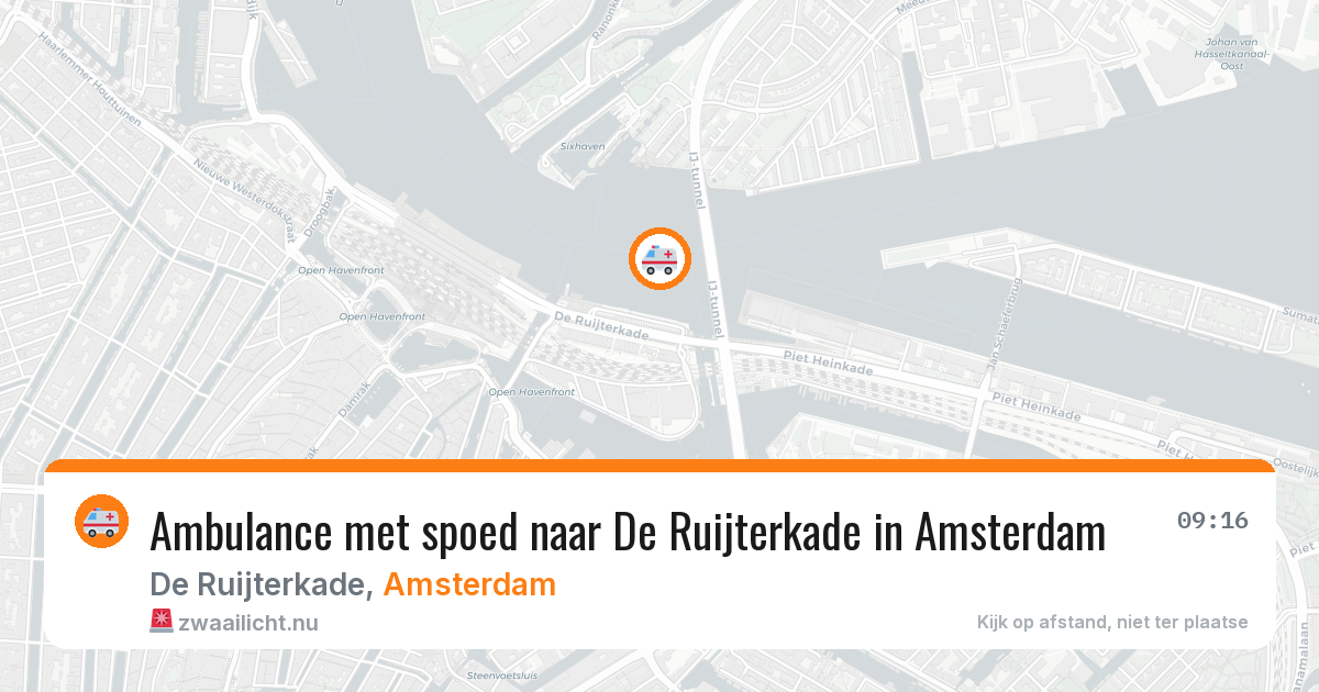 Ambulance met spoed naar De Ruijterkade in Amsterdam — 4 jun 2026