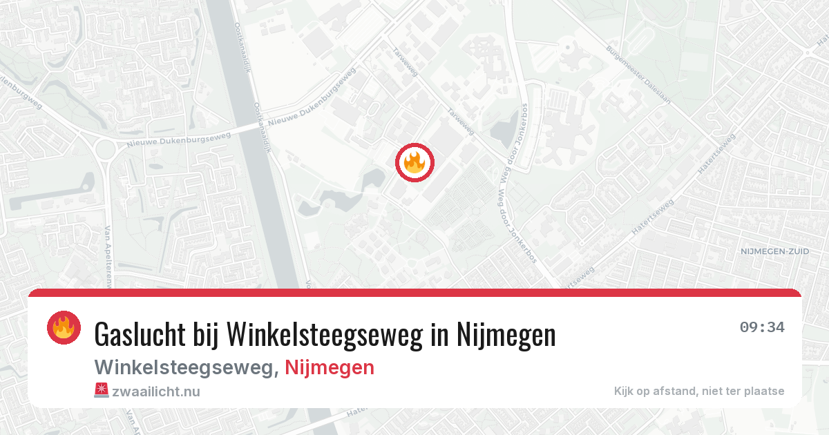 Gaslucht bij Winkelsteegseweg in Nijmegen — 10 jul 2026