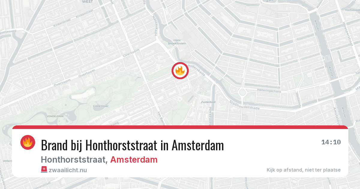 Brand bij Honthorststraat in Amsterdam — 23 jul 2026