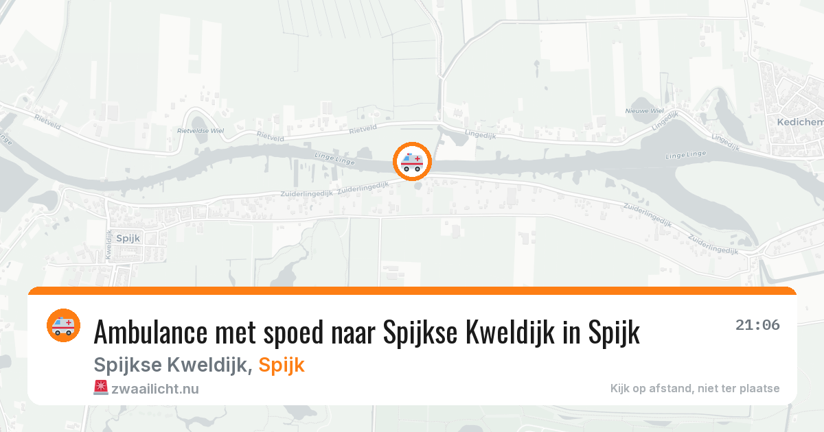 Ambulance met spoed naar Spijkse Kweldijk in Spijk — 13 jul 2026