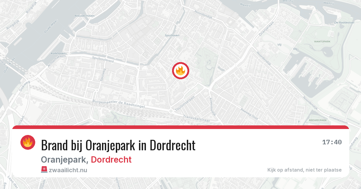 Brand bij Oranjepark in Dordrecht — 14 jul 2026