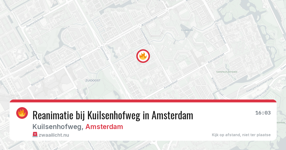 Reanimatie bij Kuilsenhofweg in Amsterdam — 12 mrt 2026