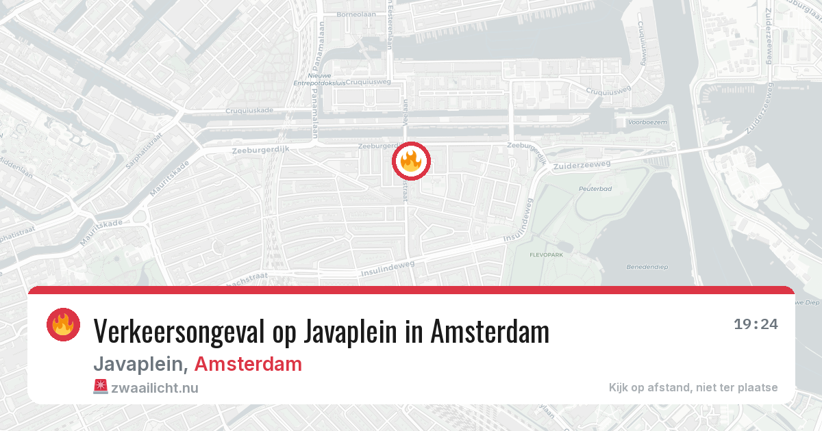 Verkeersongeval op Javaplein in Amsterdam — 21 mrt 2026