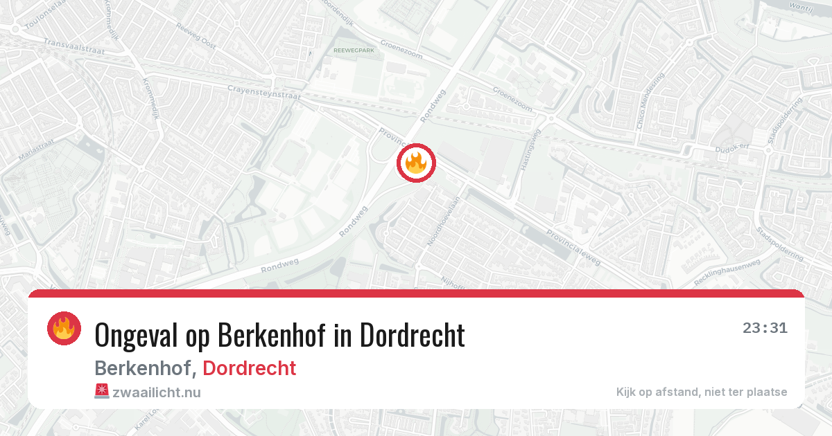 Ongeval op Berkenhof in Dordrecht — 31 mei 2026