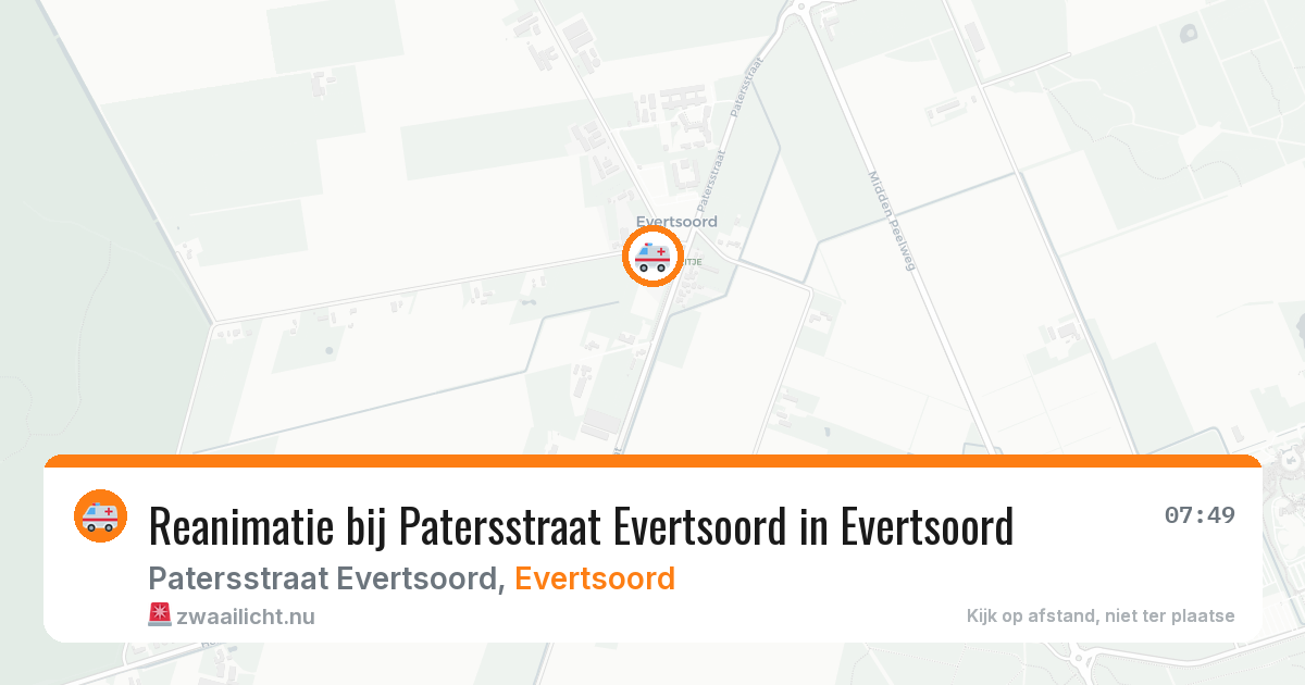 Reanimatie bij Patersstraat Evertsoord in Evertsoord — 24 mrt 2026