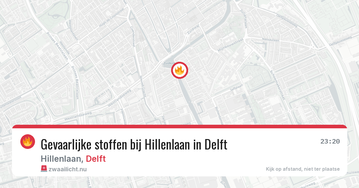 Gevaarlijke stoffen bij Hillenlaan in Delft — 12 mei 2026