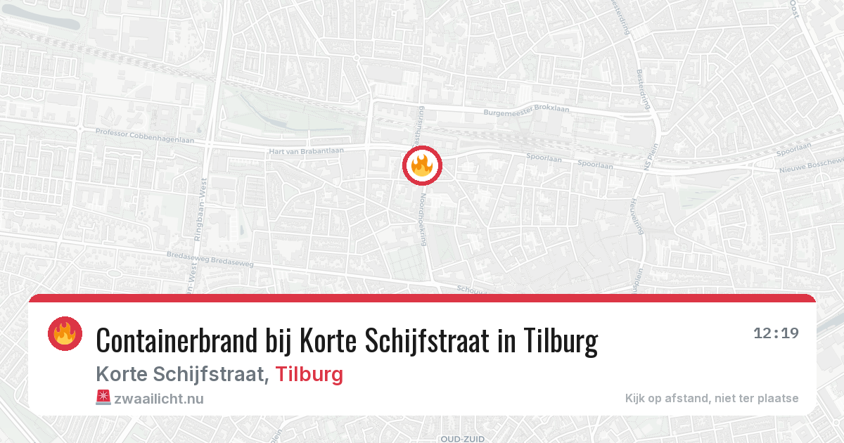 Containerbrand bij Korte Schijfstraat in Tilburg — 21 jul 2026