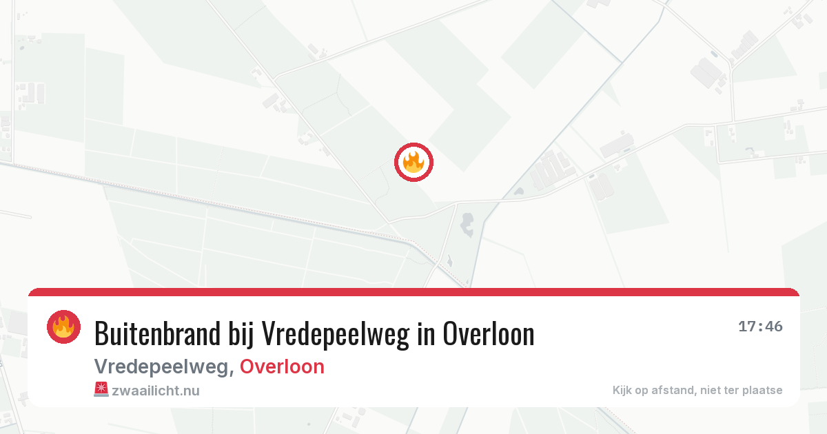 Buitenbrand bij Vredepeelweg in Overloon — 18 jun 2026