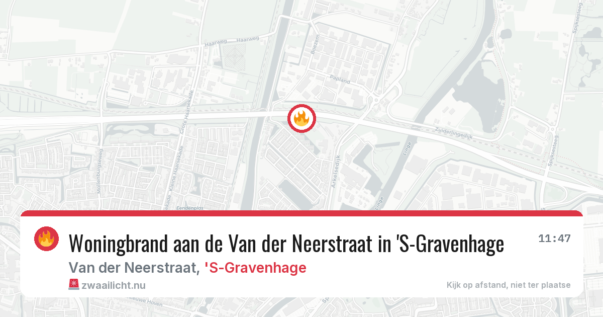Woningbrand aan de Van der Neerstraat in 'S-Gravenhage — 12 feb 2026