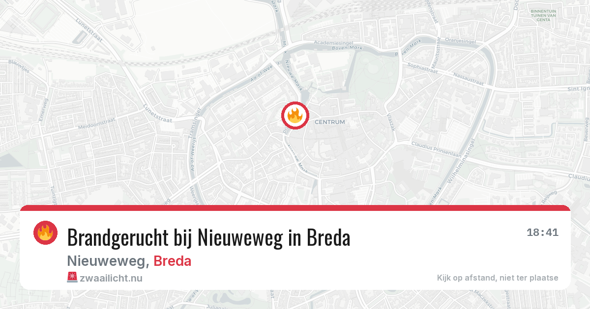 Brandgerucht bij Nieuweweg in Breda — 28 mrt 2026