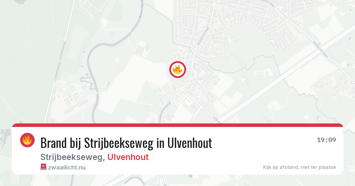 Brand bij Strijbeekseweg in Ulvenhout — 18 jul 2026