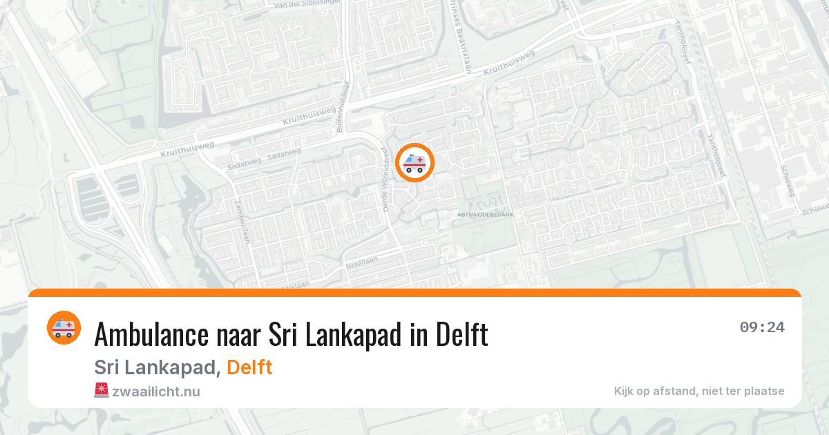 Ambulance naar Sri Lankapad in Delft — 13 jul 2026