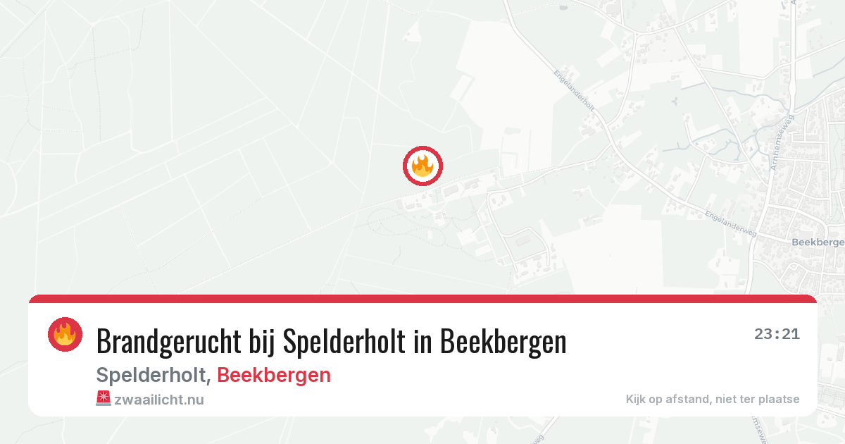 Brandgerucht bij Spelderholt in Beekbergen — 7 jul 2026