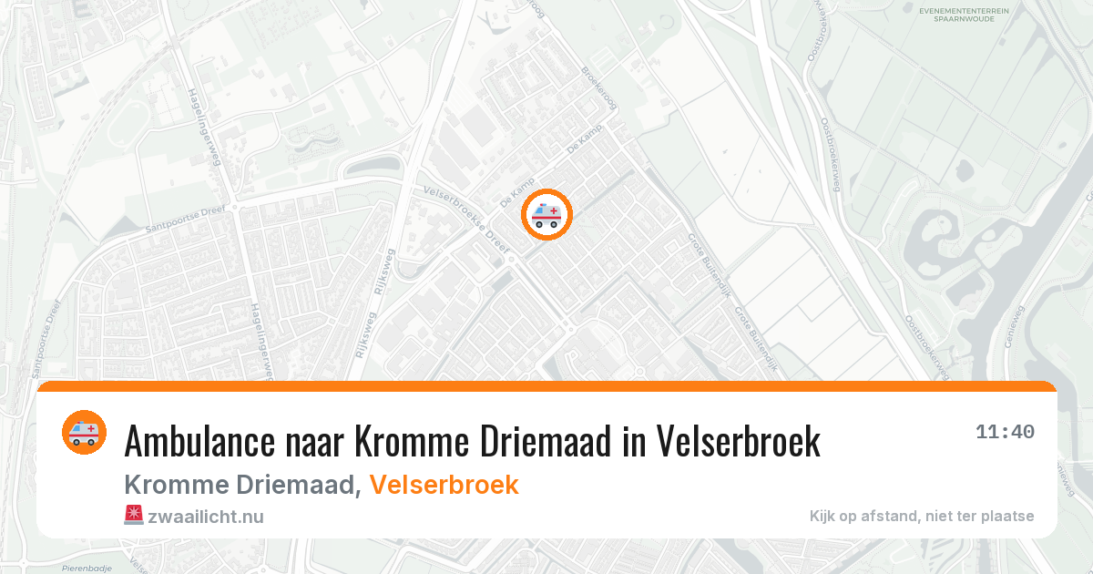 Ambulance naar Kromme Driemaad in Velserbroek — 16 jul 2026
