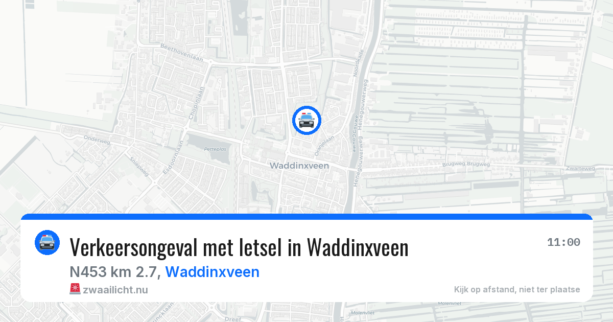 Verkeersongeval met letsel in Waddinxveen — 2 apr 2026