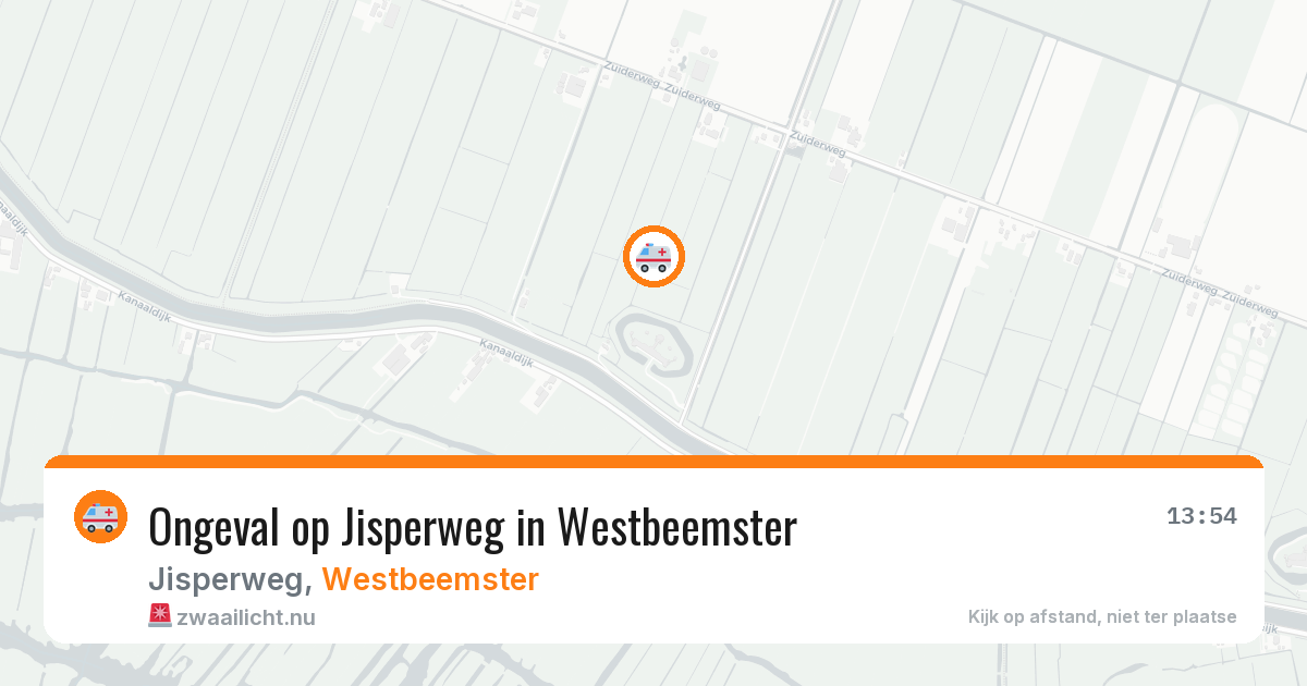 Ongeval op Jisperweg in Westbeemster — 9 jul 2026