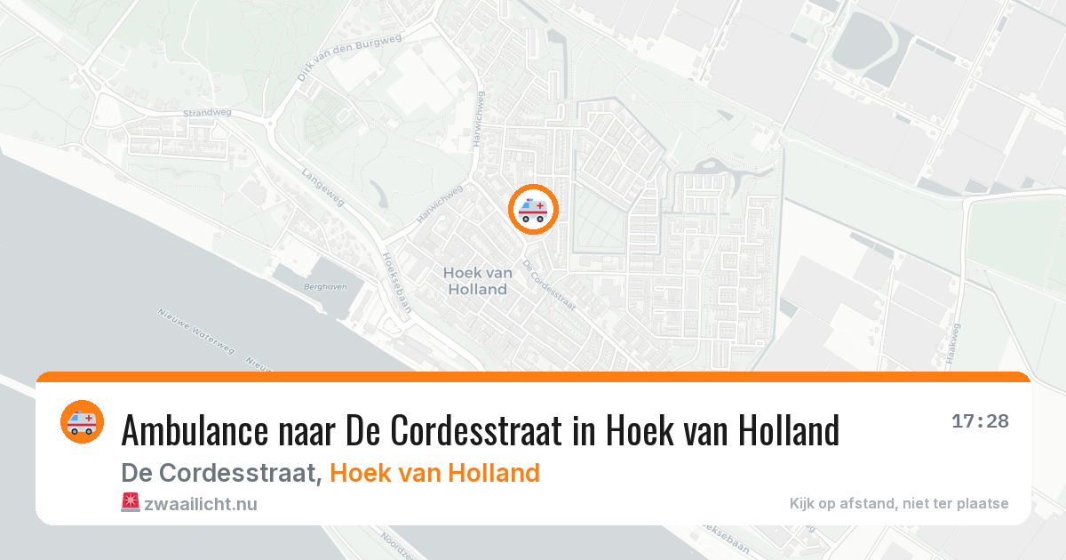 Ambulance naar De Cordesstraat in Hoek van Holland — 17 jul 2026