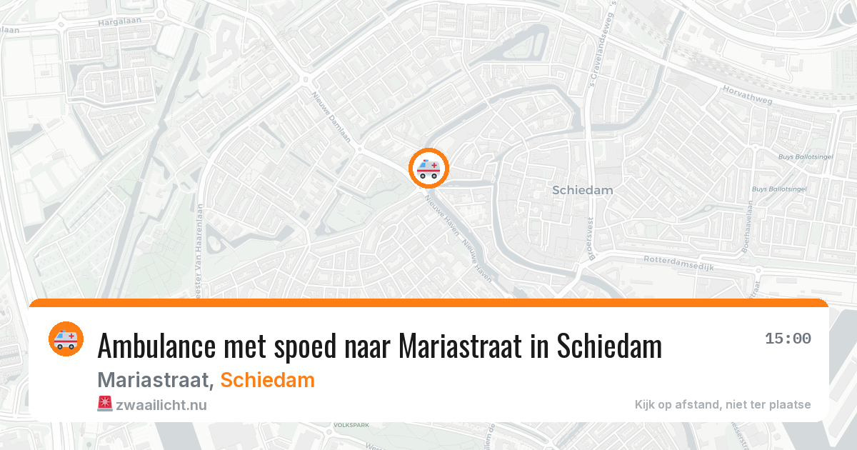 Ambulance met spoed naar Mariastraat in Schiedam — 23 mrt 2026