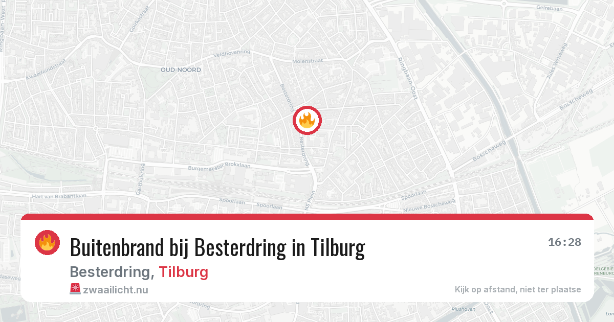 Buitenbrand bij Besterdring in Tilburg — 14 jul 2026
