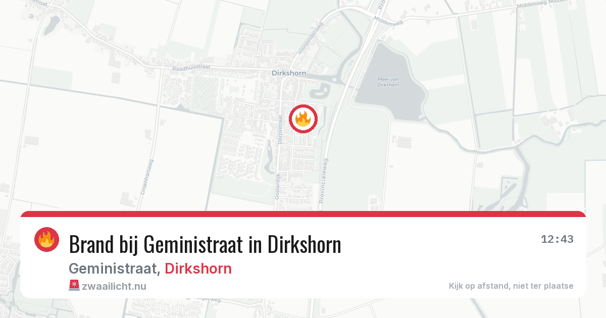 Brand bij Geministraat in Dirkshorn — 13 mrt 2026