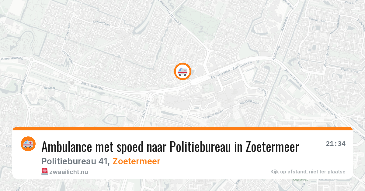 Ambulance met spoed naar Politiebureau in Zoetermeer — 24 mei 2026