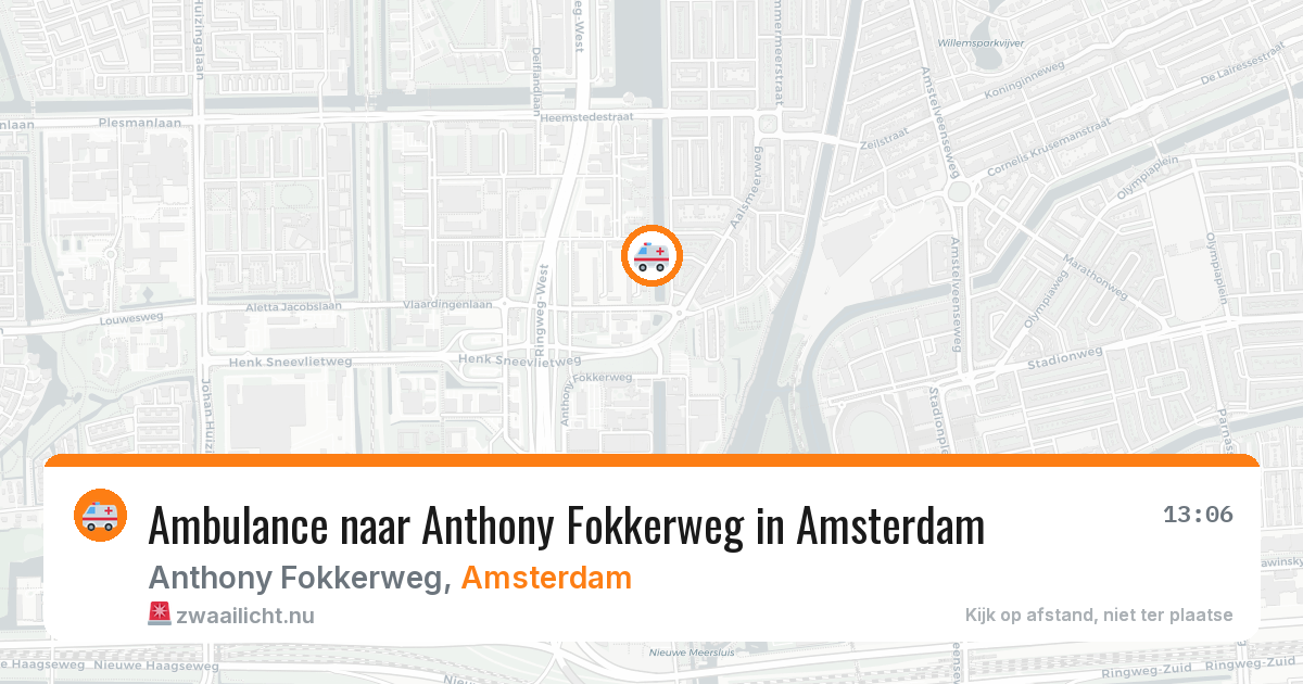 Ambulance naar Anthony Fokkerweg in Amsterdam — 1 jun 2026