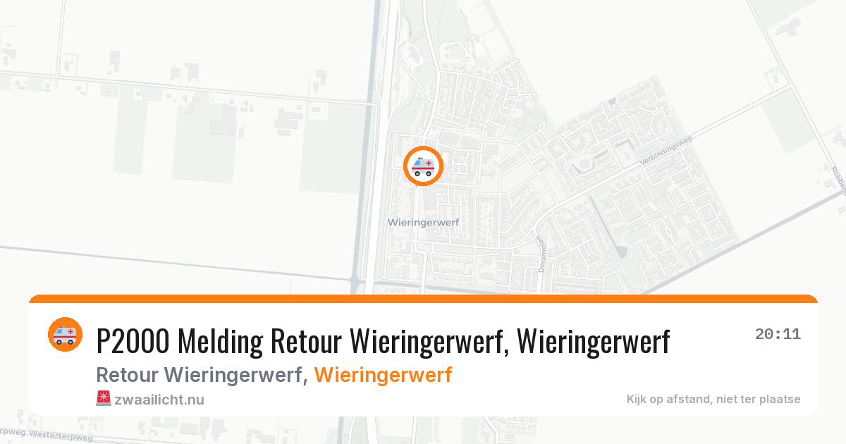 P2000 Melding Retour Wieringerwerf, Wieringerwerf — 6 jul 2026