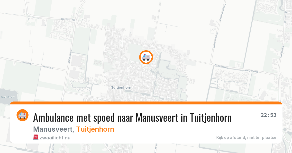 Ambulance met spoed naar Manusveert in Tuitjenhorn — 10 jul 2026
