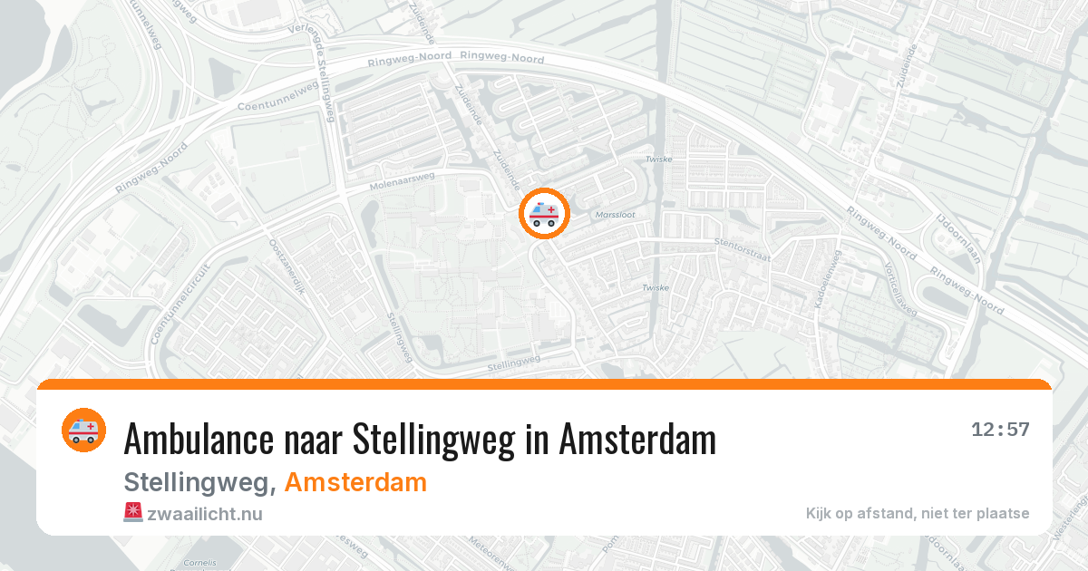 Ambulance naar Stellingweg in Amsterdam — 12 jul 2026