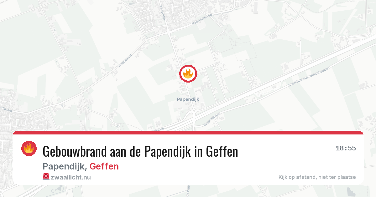 Gebouwbrand aan de Papendijk in Geffen — 26 jan 2026