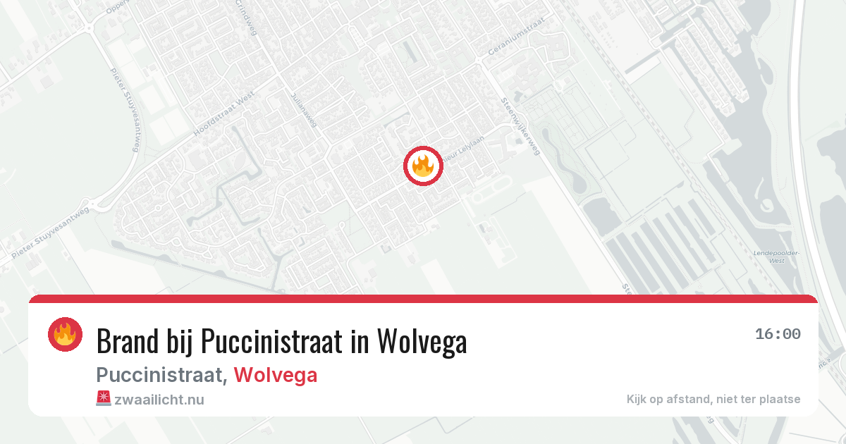 Brand bij Puccinistraat in Wolvega — 27 apr 2026