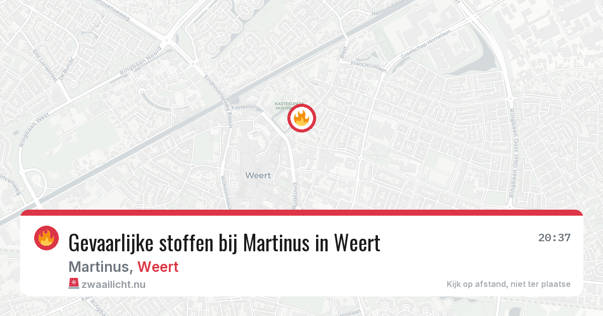 Gevaarlijke stoffen bij Martinus in Weert — 30 mrt 2026