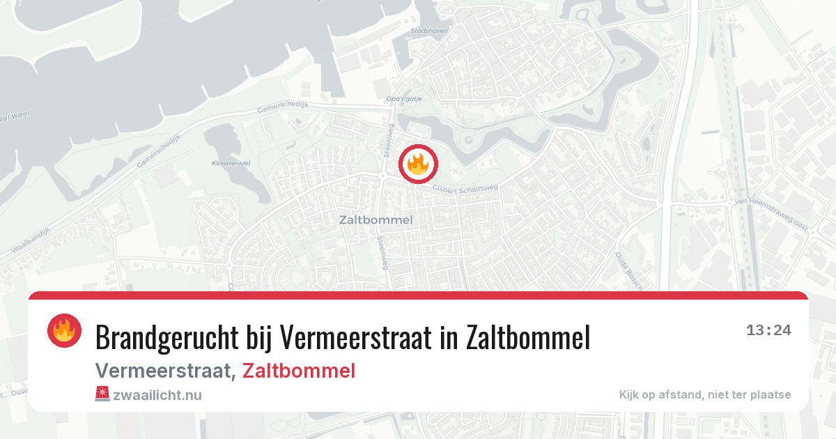 Brandgerucht bij Vermeerstraat in Zaltbommel — 1 apr 2026