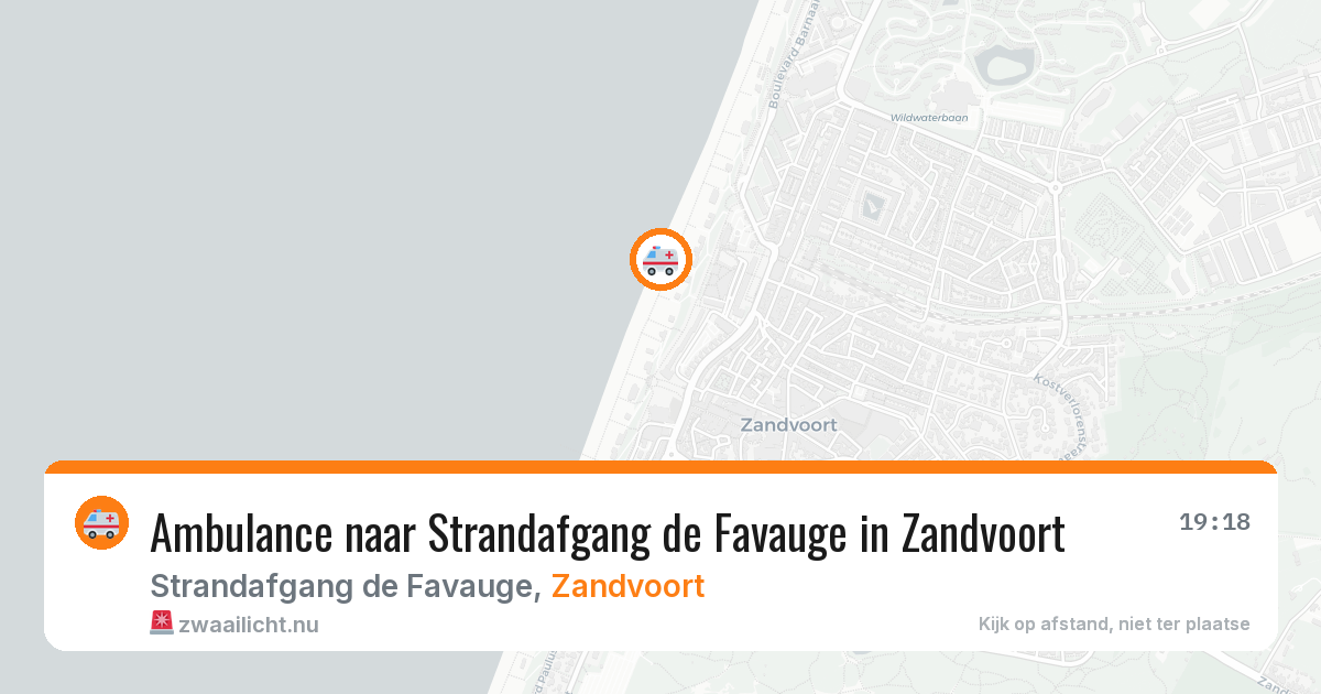 Ambulance naar Strandafgang de Favauge in Zandvoort — 20 jul 2026